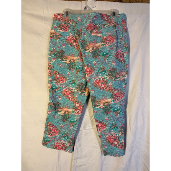 Kim Rogers Capri Pants Womens 16 XL Quirky Fun Coastal Grandma Hippie - Picture 3 of 4